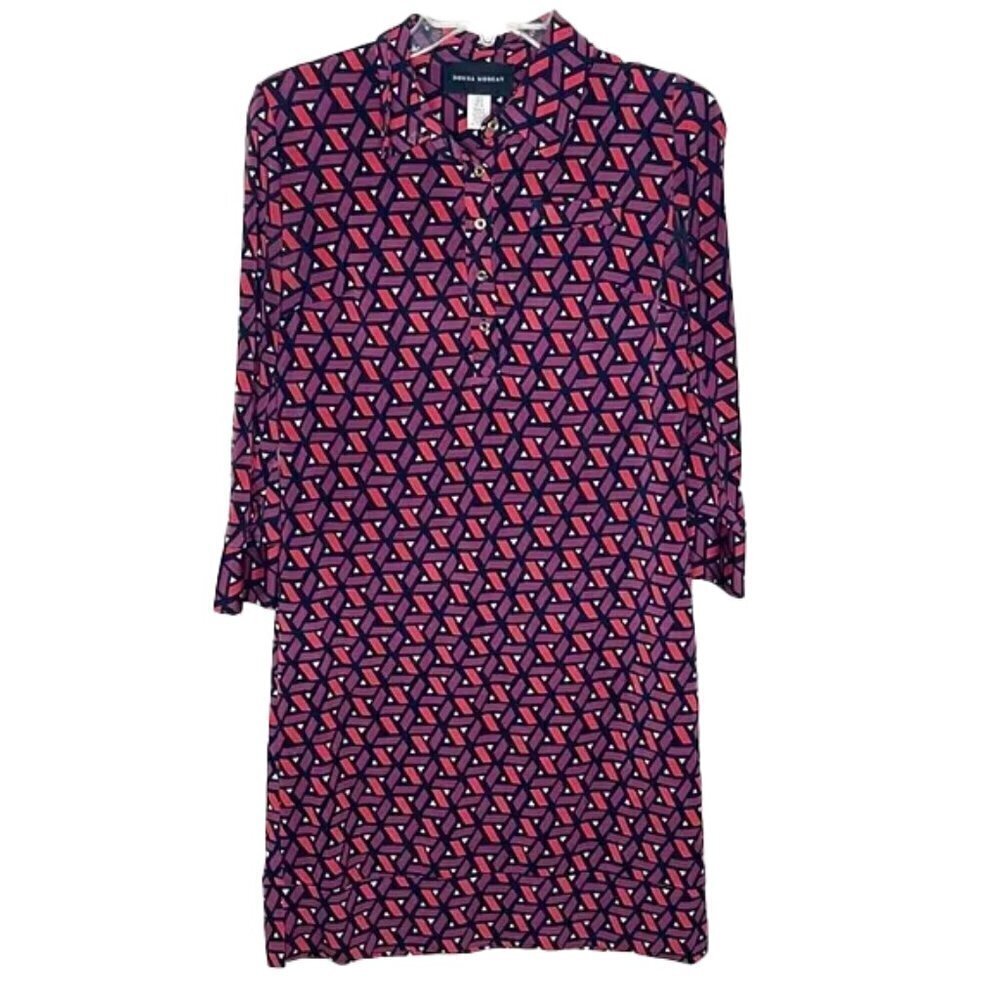 DONNA MORGAN Long Sleeve Pattern Blouse Size 4